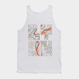 Lyon, France City Map Typography - Bohemian Tank Top